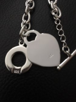 Sterling silver stamped 925 necklace and bracelet link set with hears attached! Brand new!