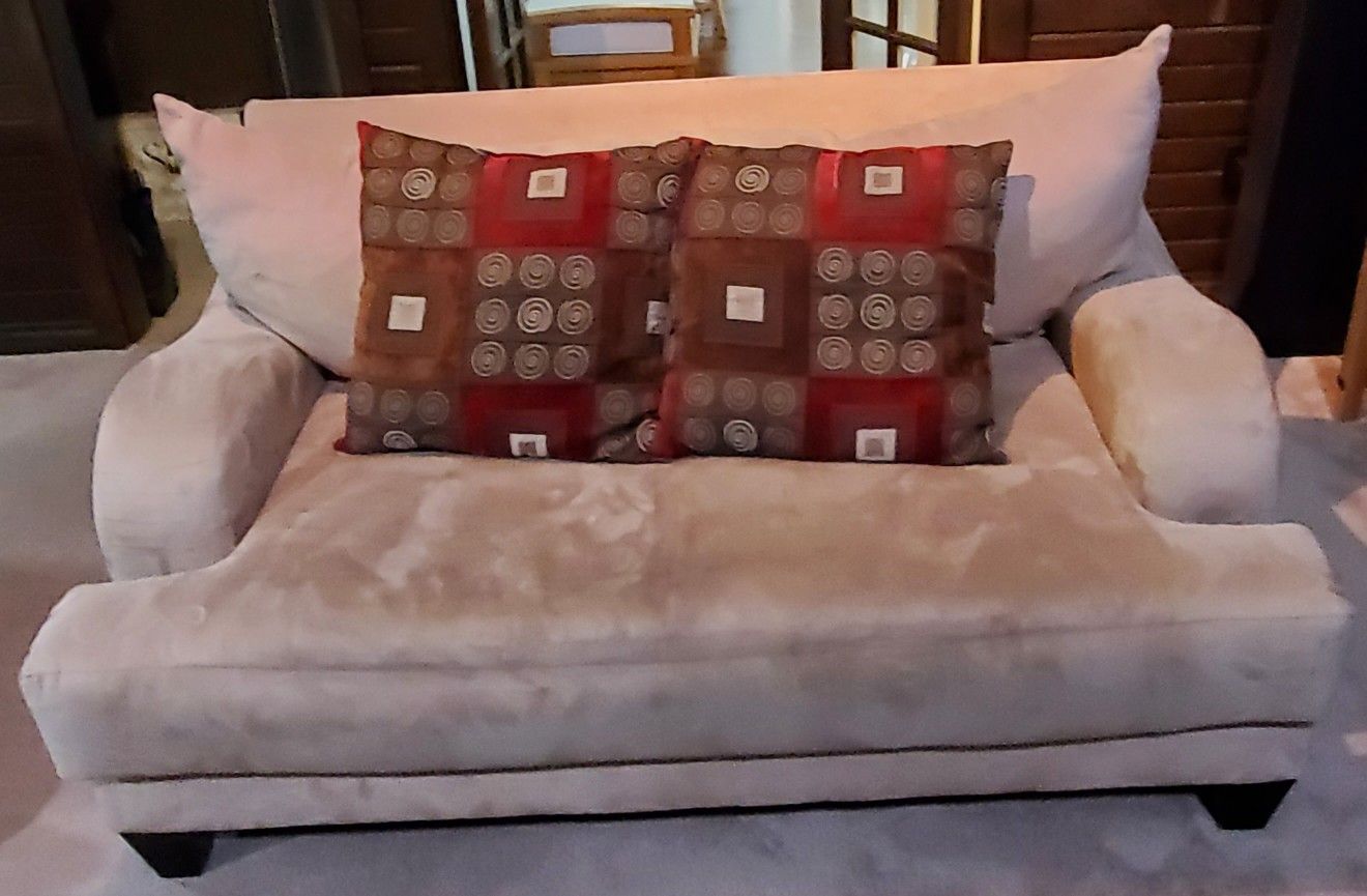 Suede Love Seat and Couch