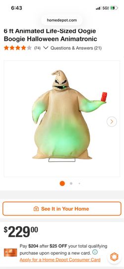 6ft Oogie Boogie animatronic