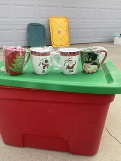 Christmas Cups And Tins