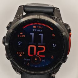 Garmin Fenix 8 47mm Black with Orange Side Latest Model Excellent Condition With Extra Band