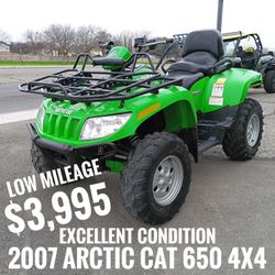 2007 Arctic cat 4x4 $3,995  cash price plus taxes and fees 