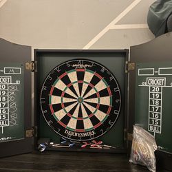 Javelin dartboard and cabinet set 