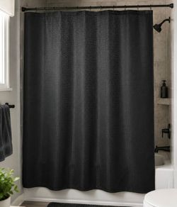 Shower Curtain Liner – Textured Black