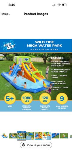 H2OGO! Wild Tide Kids Inflatable Water Park | Inflatable Slide and Pool