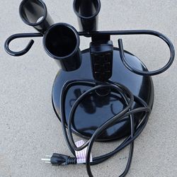 Tabletop hair tool organizer stand.