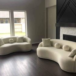 Bonita İvory Boucle Sofa & Loveseat 📌 Fast Delivery,  Finance Available 