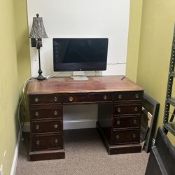 Antique Leather Top Desk