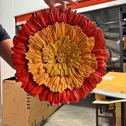 Global Views Ceramic Hanging Flower Wall Art