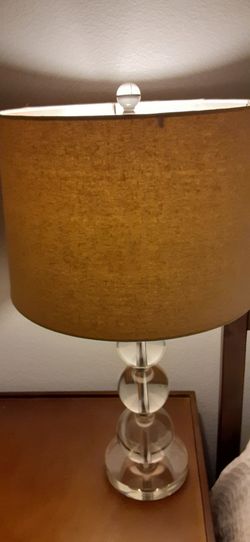 Glass base side table lamp