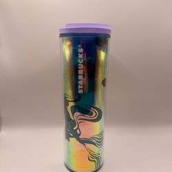 Starbucks Iridescent Tumbler with Purple Lid