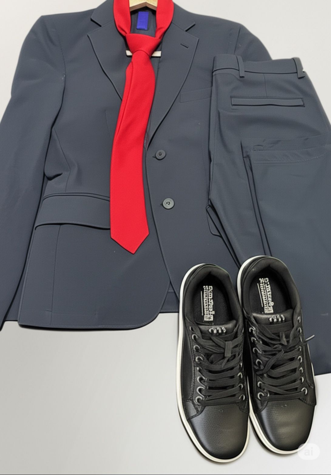 Dark Blue Perry Ellis Suit, pants and shoes
