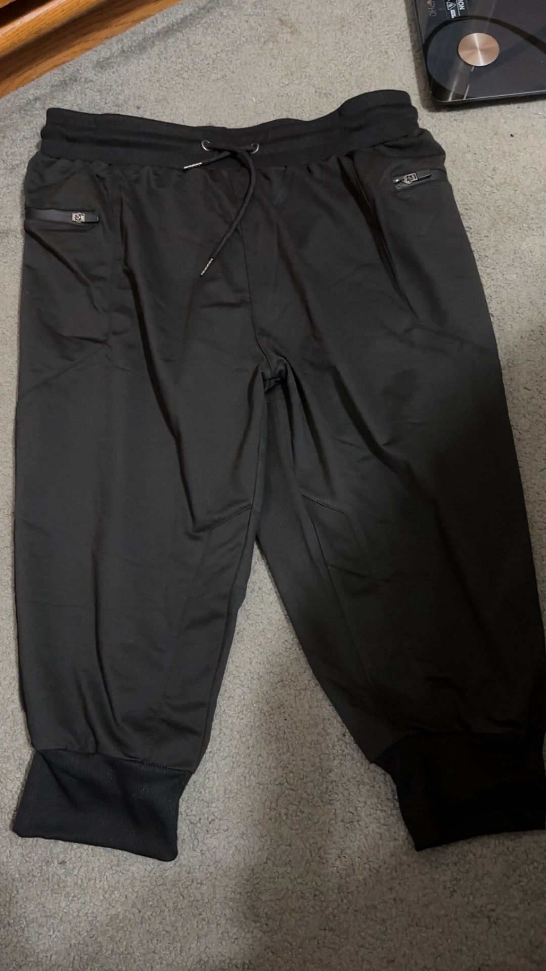 Men’s Jogger Pants – XL Black w/ Zipper Pockets