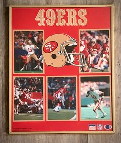 Vintage 1988 San Francisco 49ers Framed Poster Collage - Starline NFL