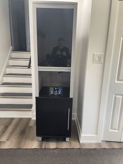 Twin-Star Enterprise BELL’O Cabinet/ Lighted Entertainment Center With Bottle Or Regular Storage Shelving 