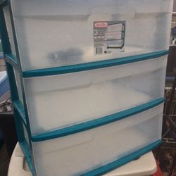 New large three drawer storage cabinet with wheels only $25 firm