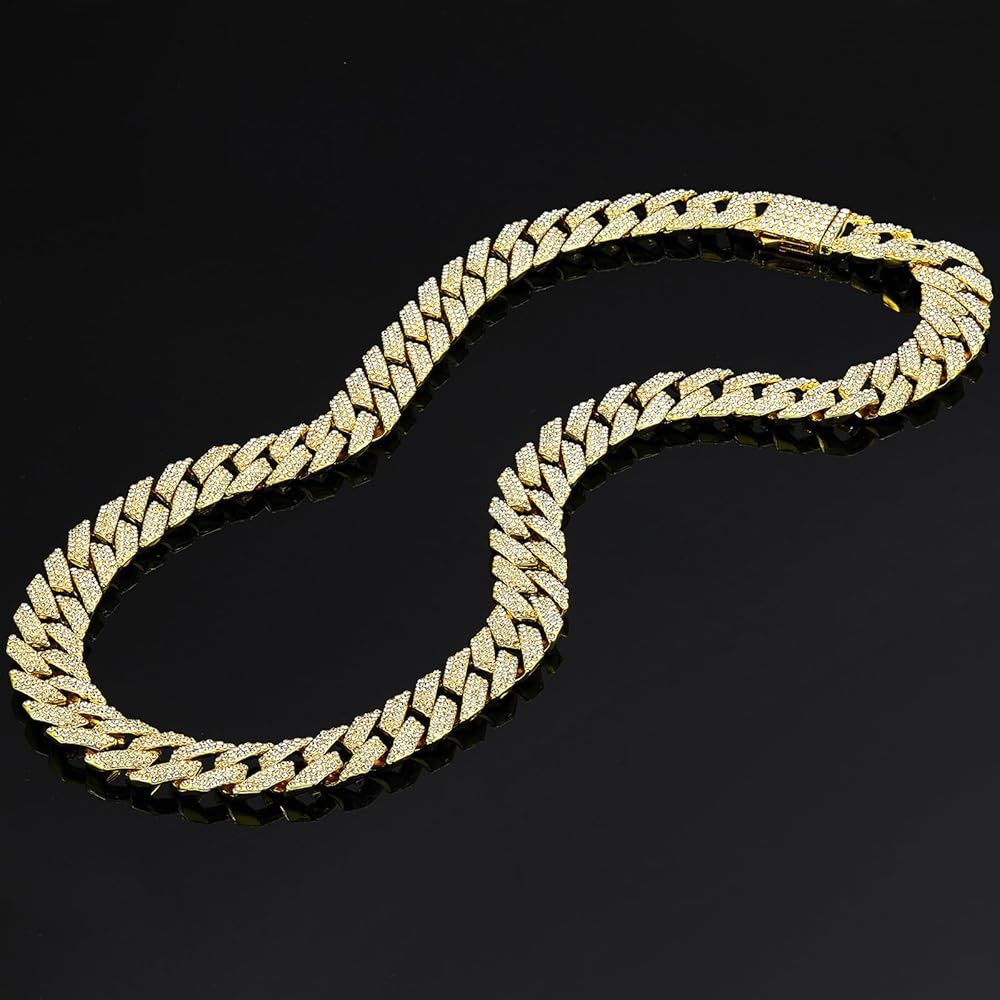 [SALE] 22” Cuban Link Chain – 18K Gold Vermeil, Iced Out w/ CZ Stones (15mm)