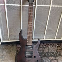 Mitchell MM100 Mini Double-Cutaway Electric Guitar Walnut Stain