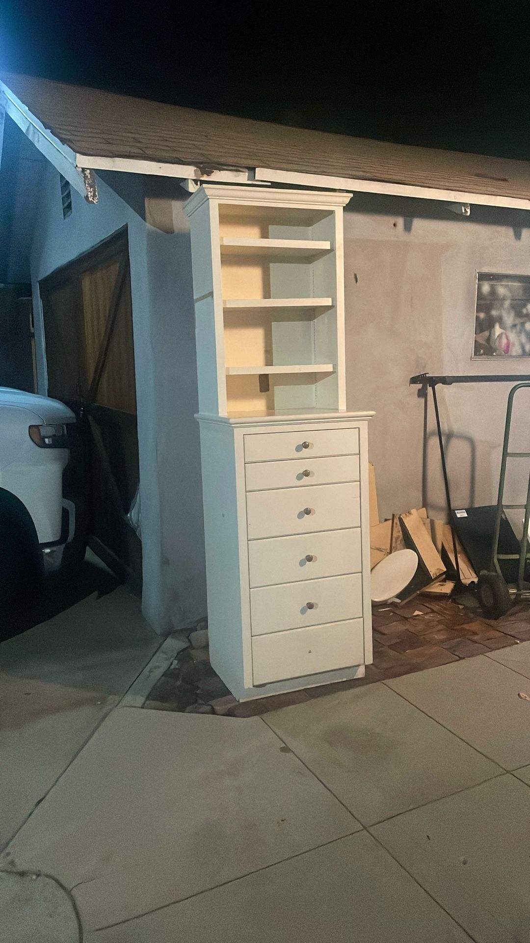 Furniture With Attached  6 Drawers And Attached Hood