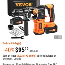 Brand New Sealed VEVOR Rotary Hammer Drill Cordless Drills 1" 3 Modes SDS-Plus Chipping Hammers