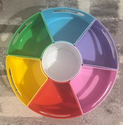 Rotating Rainbow Lazy Susan Desktop Storage Caddy with Removable Bins