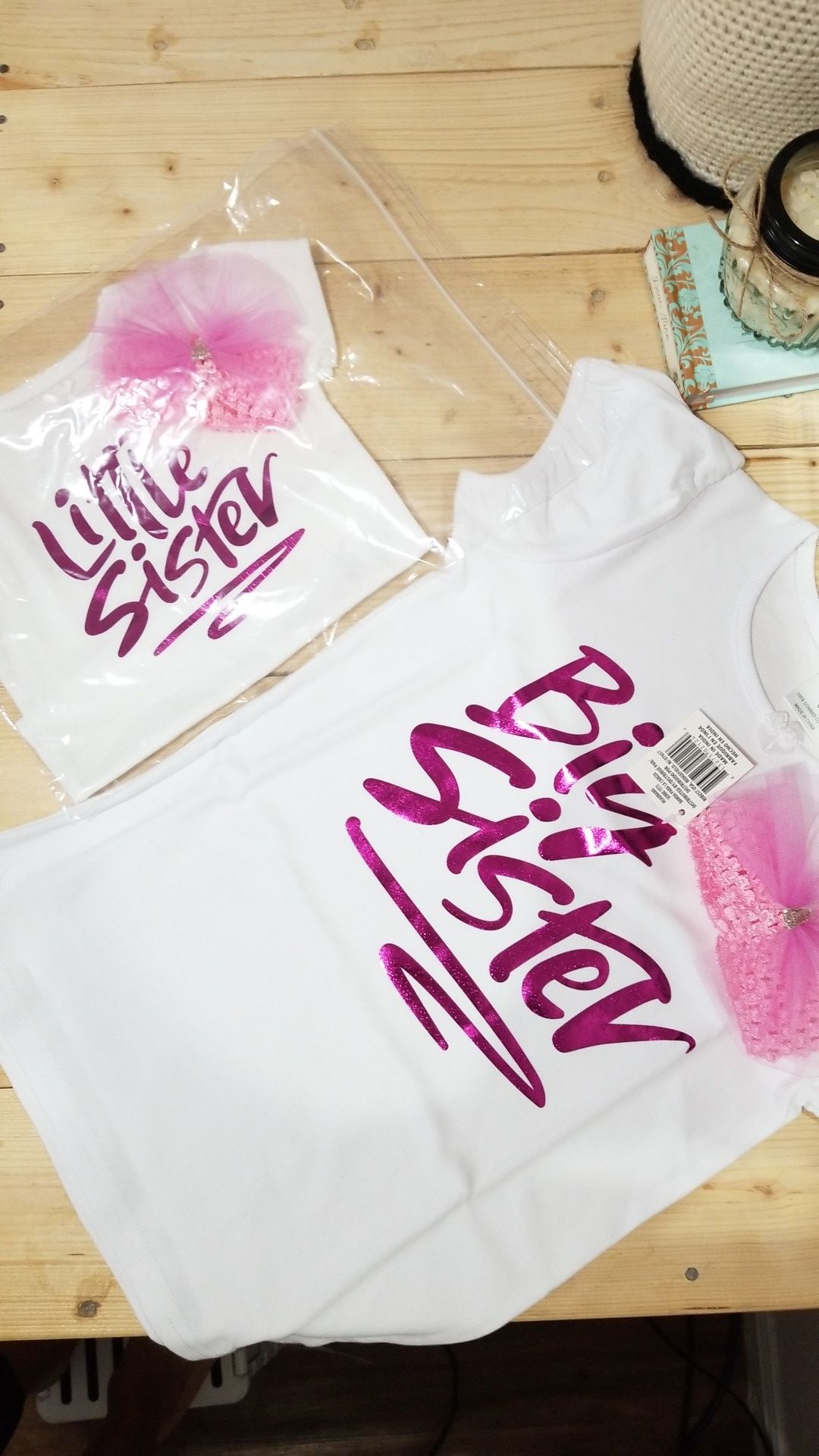Custom Sister / Girls T shirts!!!! Headbands Included!!! πΈππ 25$$ for BOTH SETS!!!!
