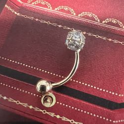 For Wedding 10K Solid Gold Piercing CUBIC ZIRCONIUM STONES 