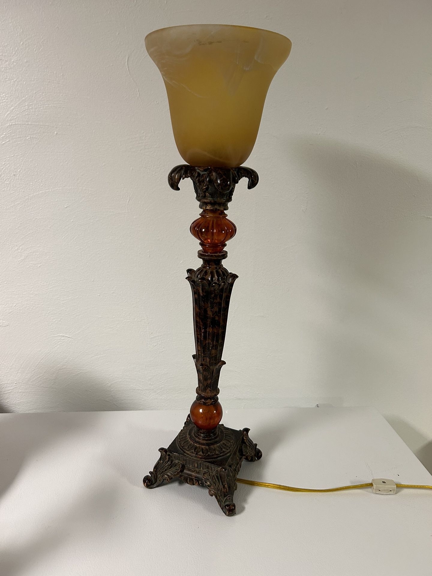 Amber Glass Antique Lamp 