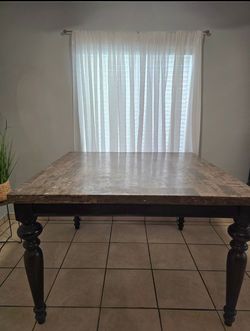 Marble Top & Expresso Trim iDinner Table / Seats 8