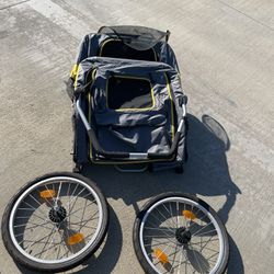 Ibiyaya 3Wheel Foldable Bike Trailer Pet Stroller for All-Terrai