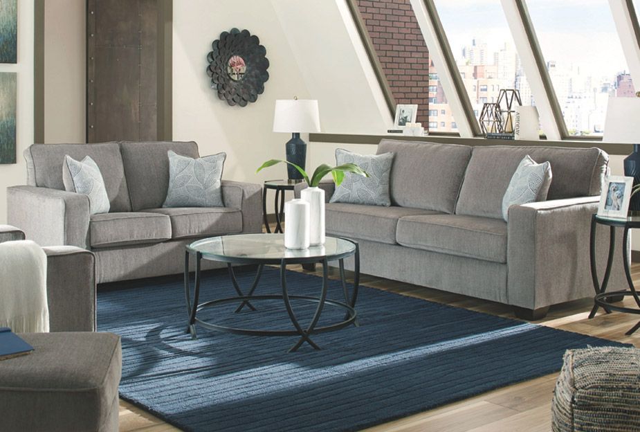 Ashley Grey Sofa & Loveseat Set – Great Condition, Great Price