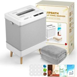 35L Towel Warmer Gift Set – Family-Sized Foldable Design with Window, Dual Safety Shut-Off for Overheat & Tip-Over, 12 Aroma Discs – A Spa-Like Luxury