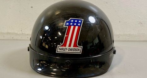 Harley-Davidson Motorcycle Black Glossy Half-Helmet Size XXL