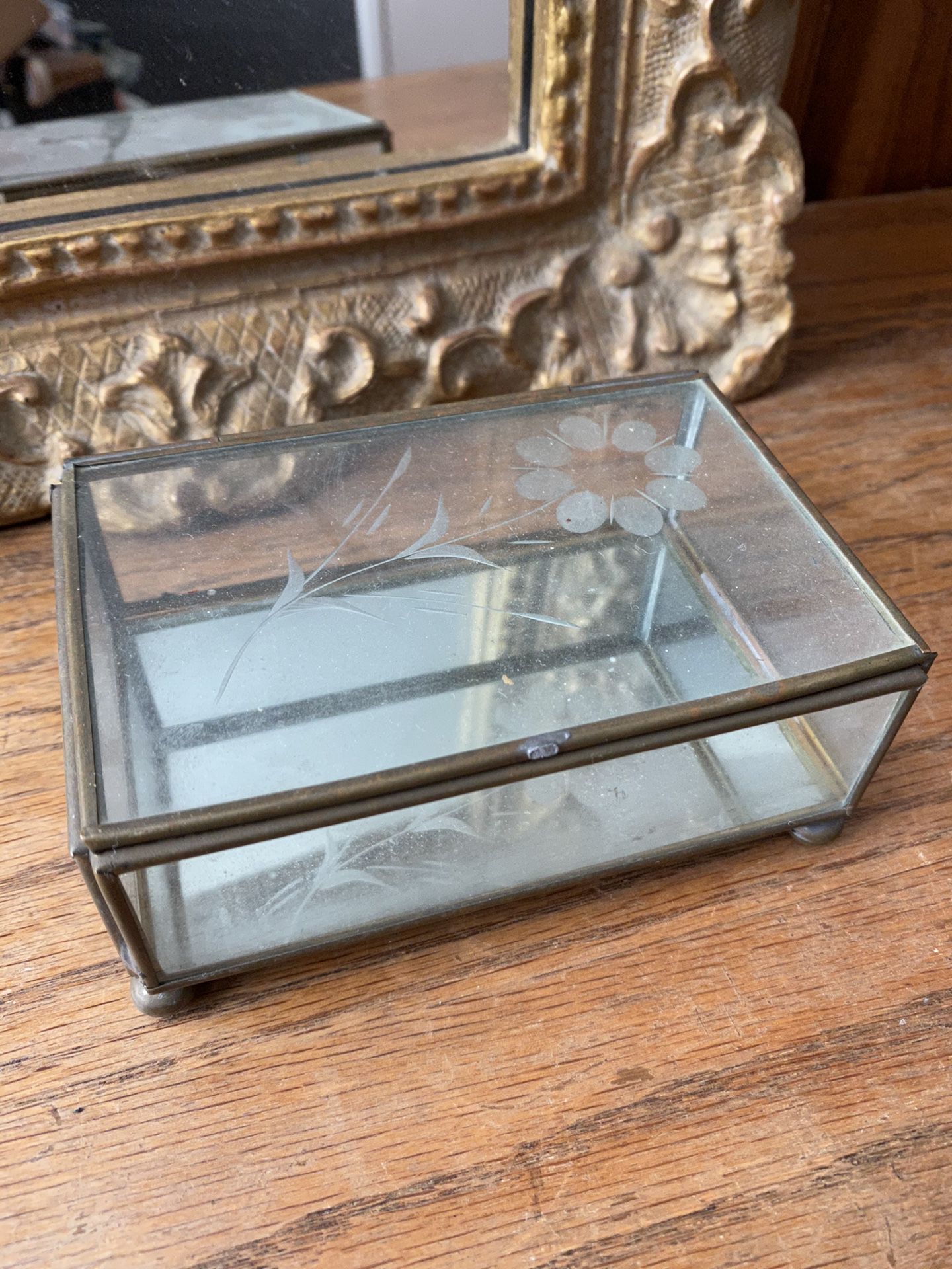 Vintage Glass Jewelry Box
