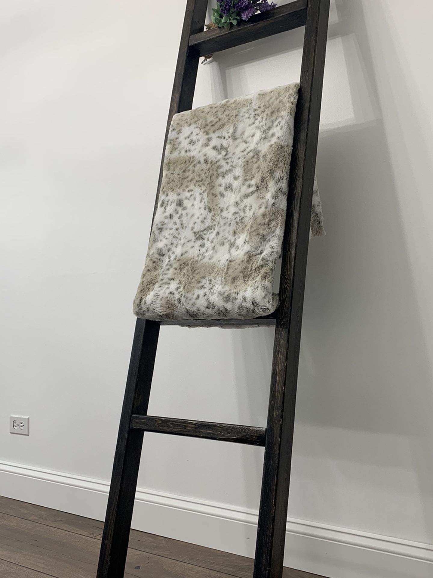 Blanket Ladder Accent Decor Wood Rustic Farmhouse