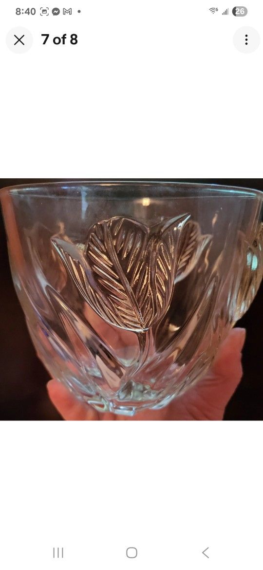 Vintage Clear Crystal Glass Tulip Design 5 1/2" Vase 24% Lead Crystal France