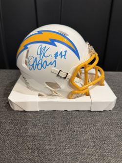 J.K. Dobbins Signed LA/ San Diego Chargers Mini Helmet 