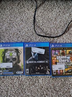 32 inch Roku TV with wall mount, three PlayStation 4 games, and two brand new Bluetooth speakers