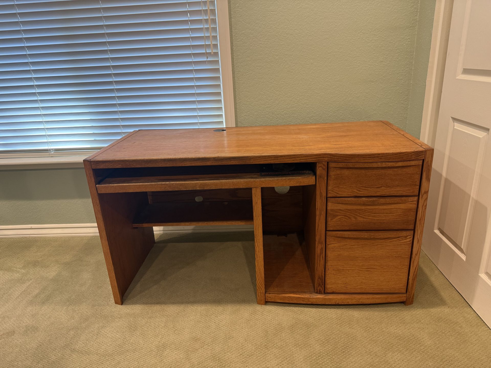 FREE solid wood desk w/ filing cabinet