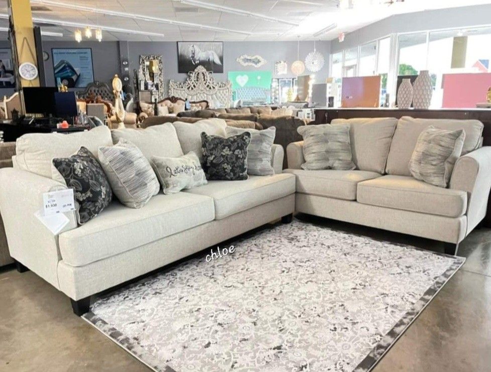 
÷ASK DISCOUNT COUPON😎 sofa Couch Loveseat  Sectional sleeper recliner daybed futon ÷  Cllis Linen Beige Living Room Set 