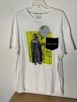 Disney Star Wars Darth Vader Kid at Heart Pocket T-Shirt Men’s XL White