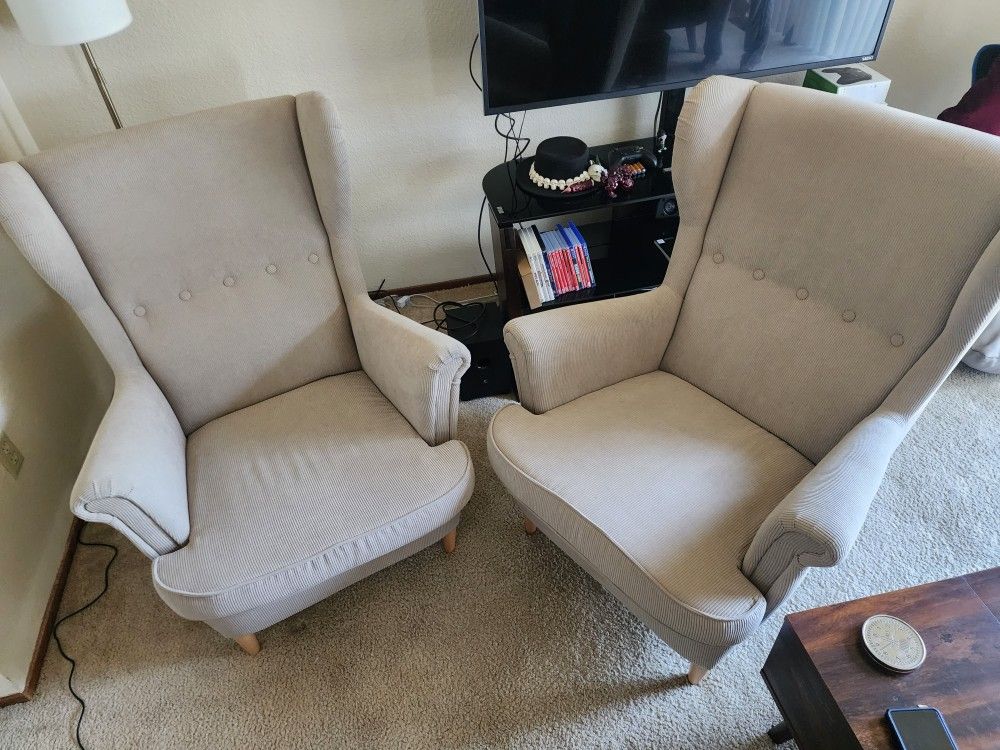 Ikea Wing Back Chair Pair