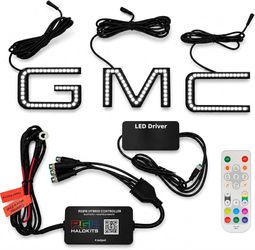 RGB Halo Kits Multicolor LED Front Grille Logo Light Kit Compatible with 2019-2025 GMC Sierra 1500/2500HD/3500HD Models