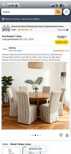 Set of six dining room chairs