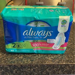 Always Ultra Thin Pads w Wings Size-1 Item! ($13.47+ Value)