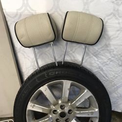 06 range rover rim and tire back headrest mats Jack and back cover