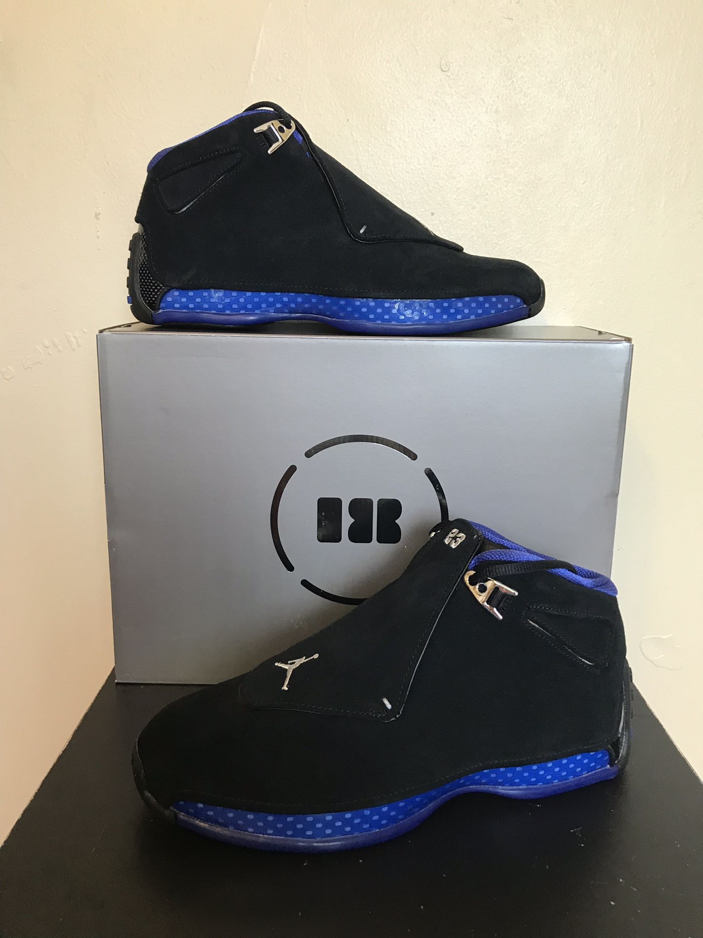Air jordan 18 cheap black sport royal 2018