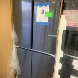 New Samsung 36” 4 Door Refrigerator In Black Stainless 6 Months Warranty 