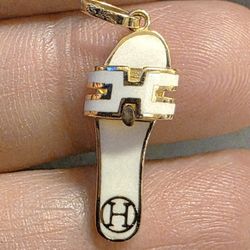 💛18k White Flip Flop Pendant