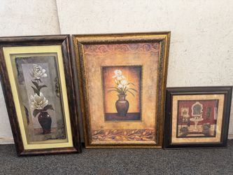 vintage decorative floral prints with ornate frames